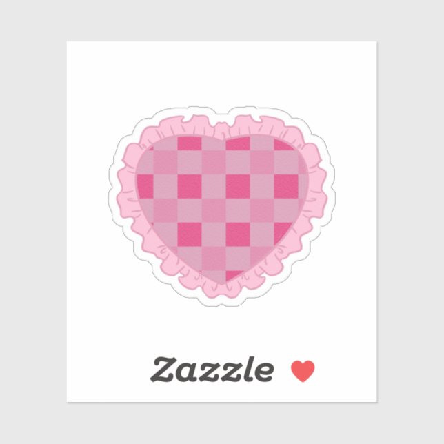 Aesthetic Pink Chequerboard Heart (Sheet)
