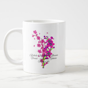 Aesthetic Pink Cherry Blossom Branch Large Coffee Mug