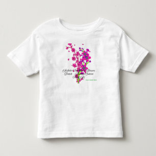 Aesthetic Pink Cherry Blossom Branch Toddler T-Shirt