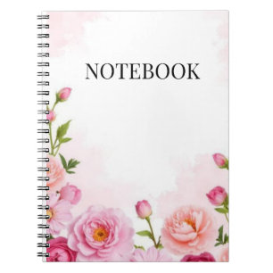 Aesthetic Pink Floral Spiral Notebook