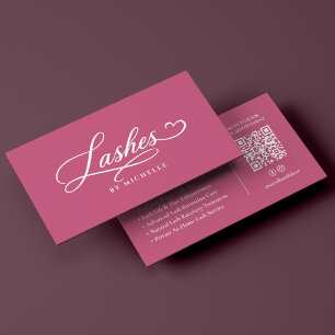 Aesthetic Pink Lash Tech Lift Extensions Business Card