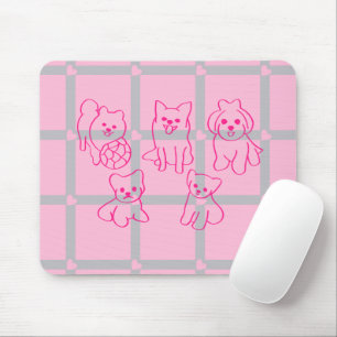 Aesthetic Pink pattern Puppy Lover Gift Mousepad 
