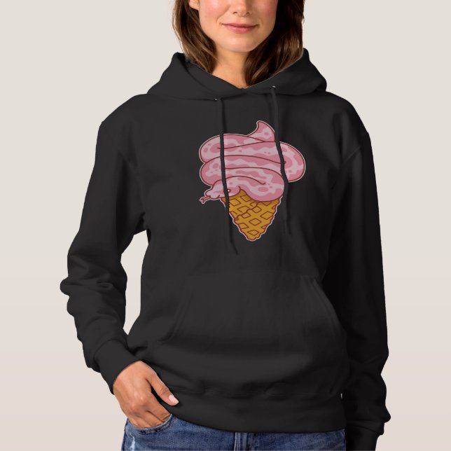 Aesthetic Pink Snake Ice Cream Hoodie (Front)
