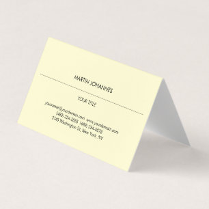 Aesthetic Plain Professional Cream Colour Modern Business Card