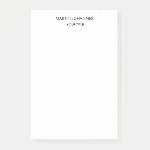 Aesthetic Plain Professional White Modern Post-it Notes