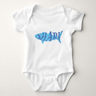 Aesthetic Playful Nautical Shark Splash Typography Baby Bodysuit
