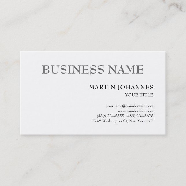 Aesthetic Professional Chic Black & White  Business Card (Front)