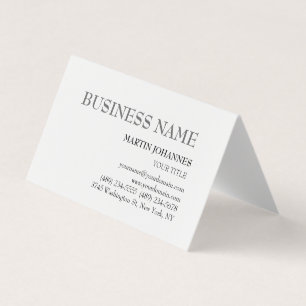Aesthetic Professional Chic White Business Card