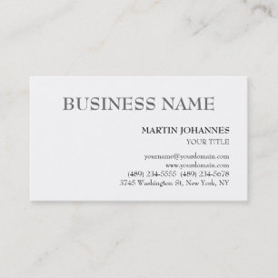 Aesthetic Professional Chic White Business Card