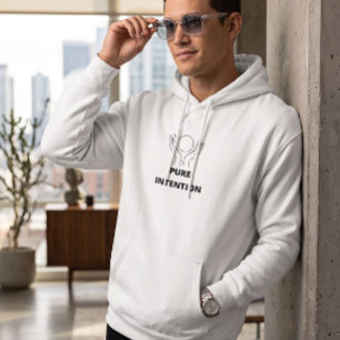 Aesthetic Pure Intention White Graphic Hoodie