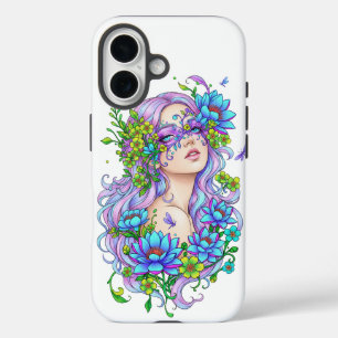 Aesthetic Purple Floral Fairy Girl Phone Case - 