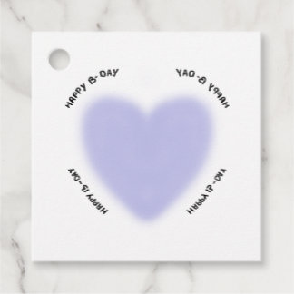 Aesthetic Purple Heart Happy Birthday Design Favour Tags