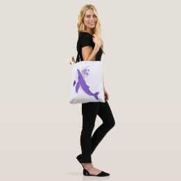 Aesthetic Purple Whale and Lilies All-Over-Print Tote Bag