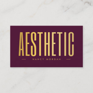 Aesthetic QR Code & Logo Burgundy And Gold Business Card