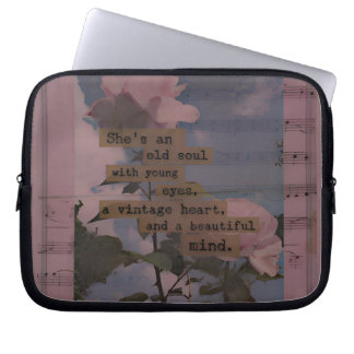 Aesthetic quotes, roses, female vintage, romantic  laptop sleeve