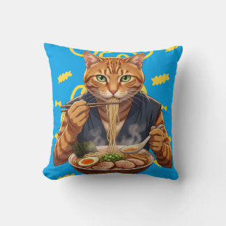 Aesthetic Ramen Cat – Japanese Pop Art Graphic Cushion