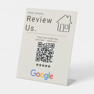 Aesthetic Realtor Review Us QR Code Sign