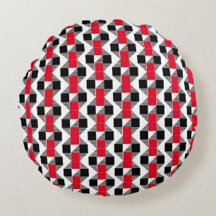 aesthetic red and black classic colour geometric round cushion