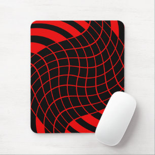 Aesthetic Red And black Grid Pattern Mouse Pad
