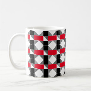 aesthetic red and black modern geometric pattern w coffee mug