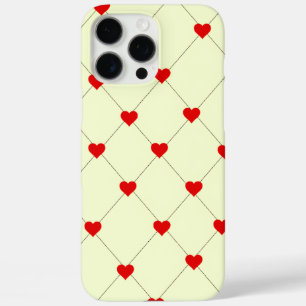 Aesthetic Red Hearts Grid Phone Case