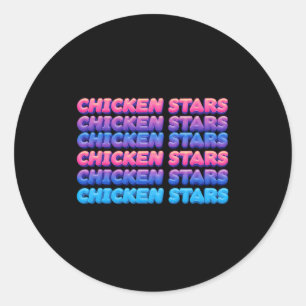 Aesthetic Repeating Chicken Stars Viral Meme Sloga Classic Round Sticker