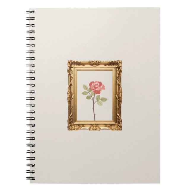 Aesthetic Rose Frame Spiral Notebook (Front)