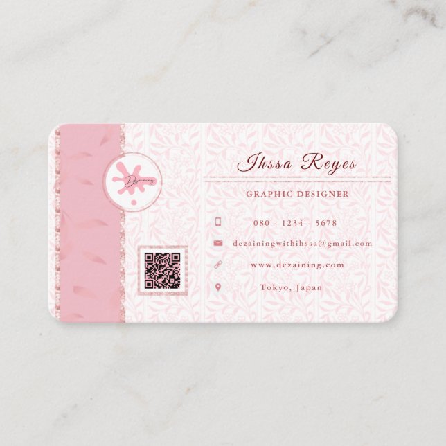 Aesthetic Rosegold Business Card (Front)