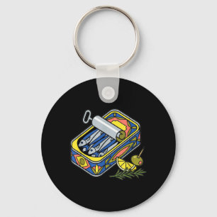 Aesthetic Sardine Tin Euro Summer Tapas Foodie Key Ring