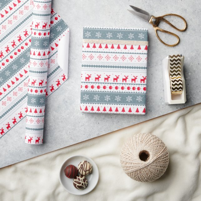 Aesthetic Scandinavian Christmas wrapping paper (Crafts)