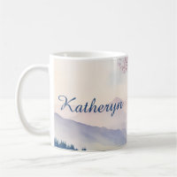 Aesthetic Scenery Lavender Tree Mountain Blue Tone