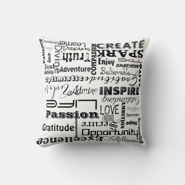 Aesthetic Script Motivational Words Throw Pillow,  Cushion (Front)
