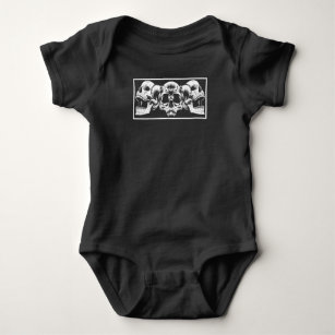Aesthetic Skulls Goth Skeleton Aries Horns Baby Bodysuit
