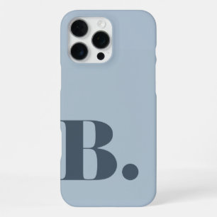 Aesthetic Slate Blue Minimalist Initial Letter B iPhone 16 Pro Max Case
