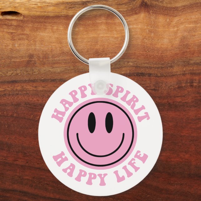 Aesthetic Smile, Happy Spirit Happy Life  Key Ring (Back)