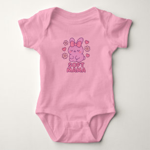 Aesthetic Soft Mama Club Minimalist Rabbit Illust Baby Bodysuit