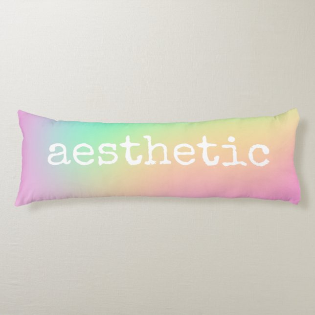 "Aesthetic" Soft Prismatic Rainbow Gradient Body Cushion (Front)