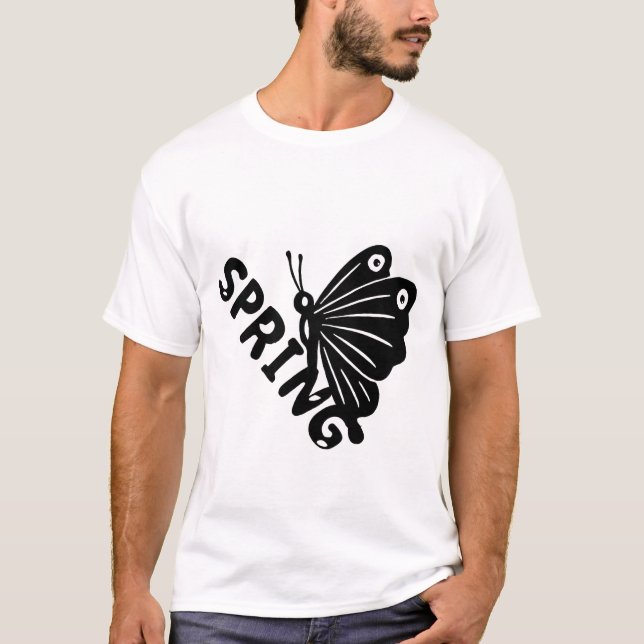  Aesthetic Spring Butterfly Minimalist Graphic T-Shirt (Front)