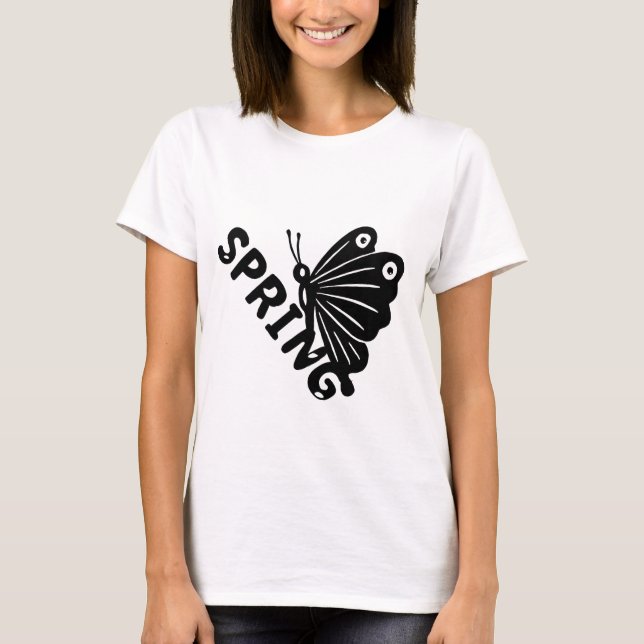  Aesthetic Spring Butterfly Minimalist Graphic T-Shirt (Front)