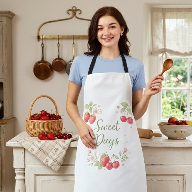 Aesthetic Strawberry & Cherry Apron (Creator Uploaded)