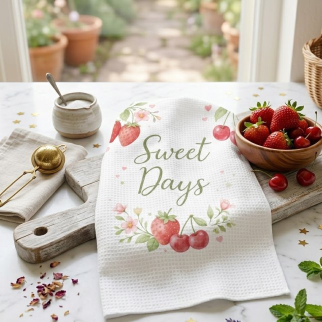 Aesthetic Strawberry &Cherry Tea Towel (Creator Uploaded)