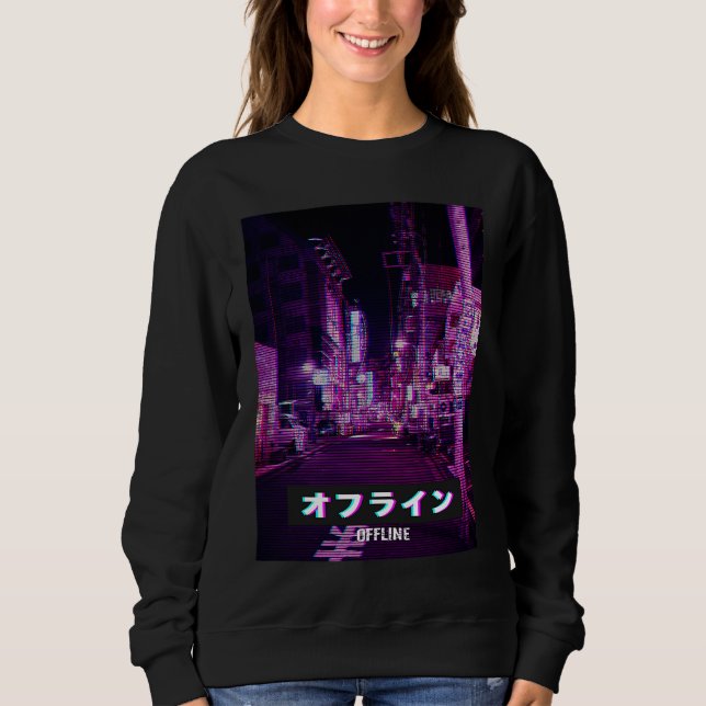 Aesthetic Style Vaporwave Japan 80s Meme Sad Glitc Sweatshirt (Front)