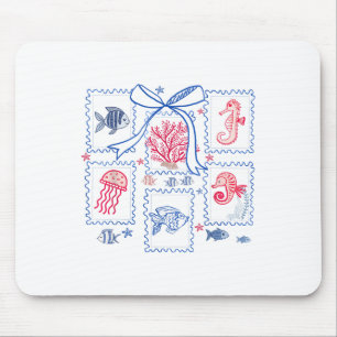 Aesthetic Summer Coquette Bow Coastal Beach Trip W Mouse Pad