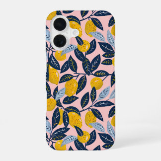 Aesthetic Summer Lemon Pattern iPhone Case