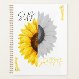 Aesthetic Sunshine Sunflower Spiral Notebook | Planner