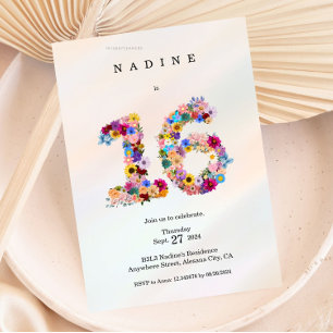 Aesthetic Sweet 16 Birthday Invitation Modern 16th