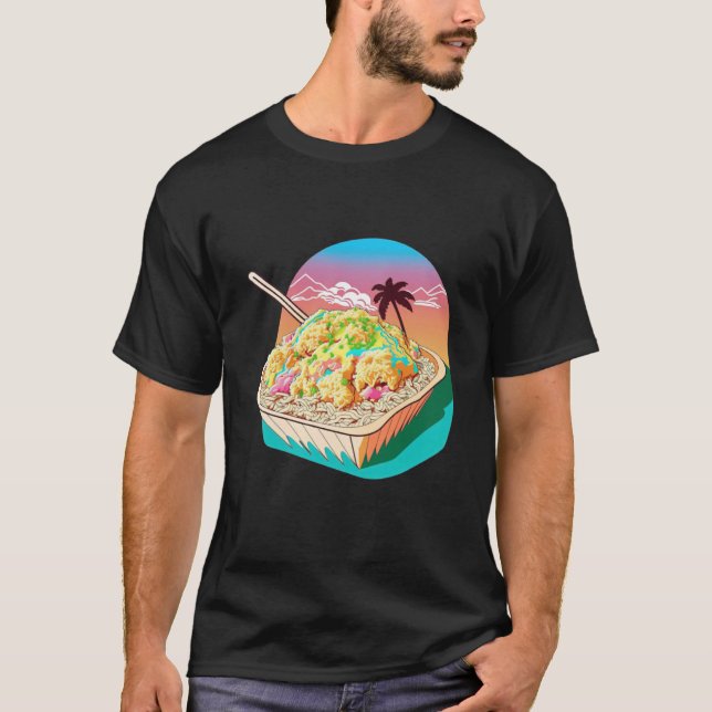 Aesthetic Synthwave Fried Rice with 80s Aesthetic T-Shirt (Front)