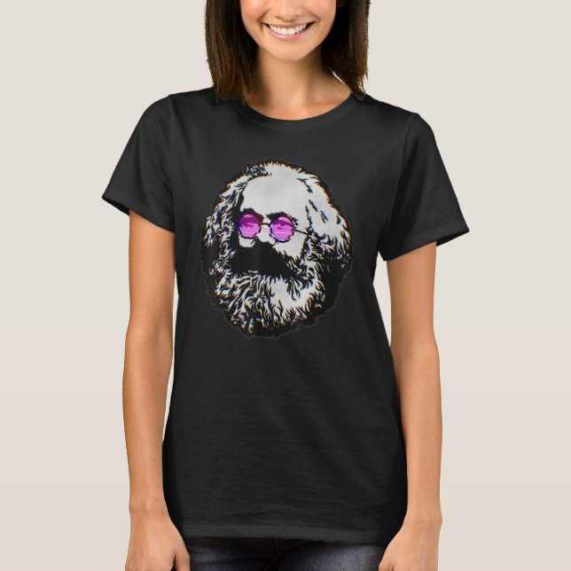 Aesthetic Synthwave Retro Karl Marx On Communism C T-Shirt (Front)