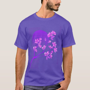 Aesthetic Synthwave Sunset Cherry Blossoms Sakura T-Shirt