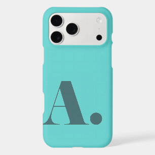 Aesthetic Teal Turquoise Minimalist Initial Letter